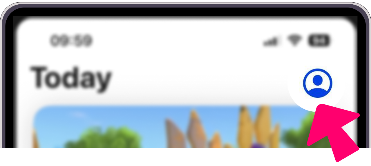 Кнопка профиля в App Store